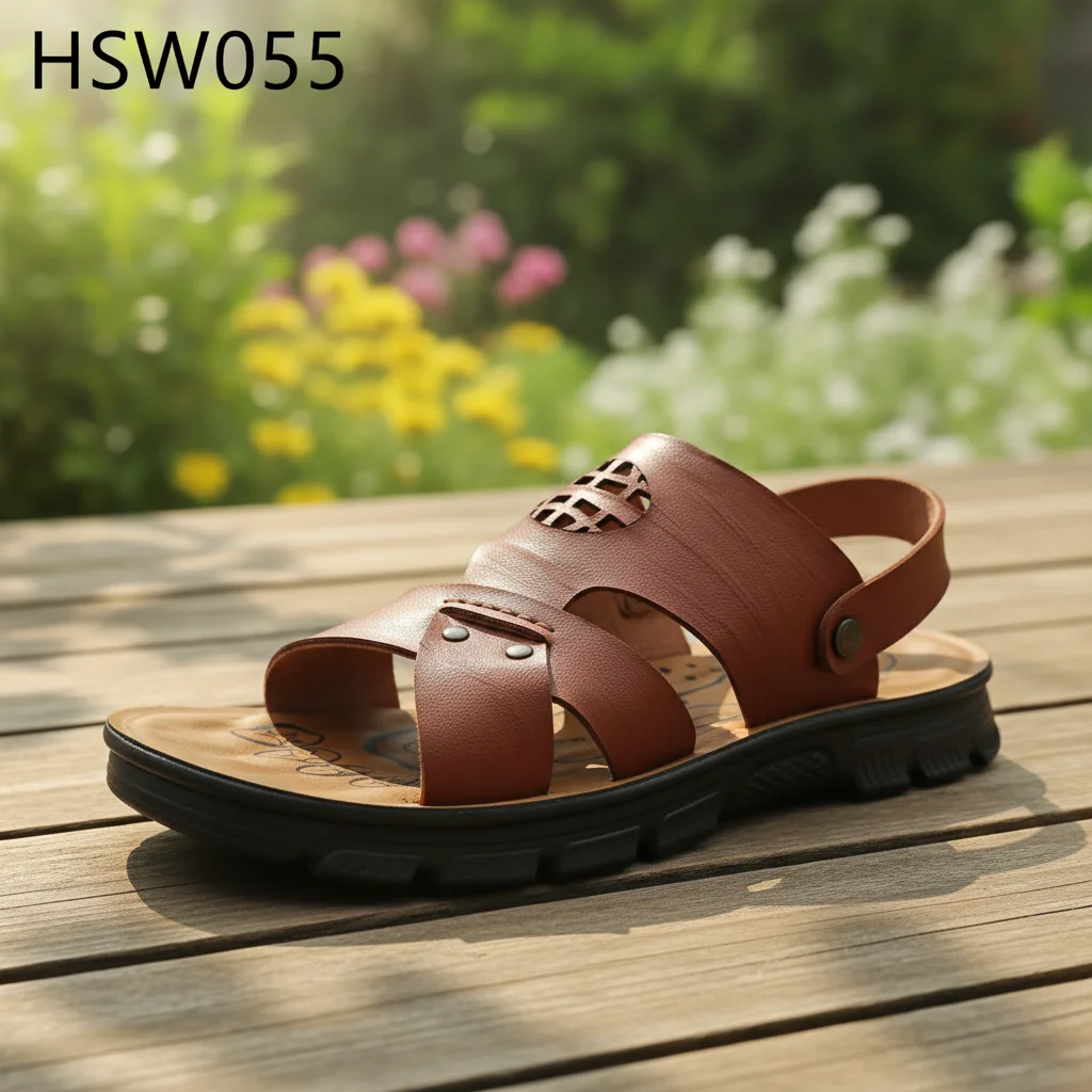 ZYF,seaside Vacations Wide Width Options Buckle Strap Brown Beach Shoes Hollow-out Design Quick Drying Barefoot Shoes HSW055