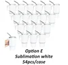 White Sublimation 54pcs
