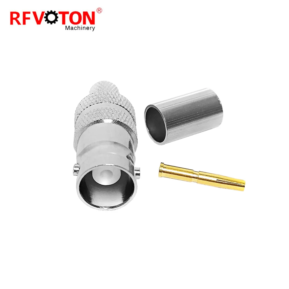 All types of RF BNC Connector  BNC female solderless crimp with LMR400/LMR240/LMR195/LMR100 Connector manufacture