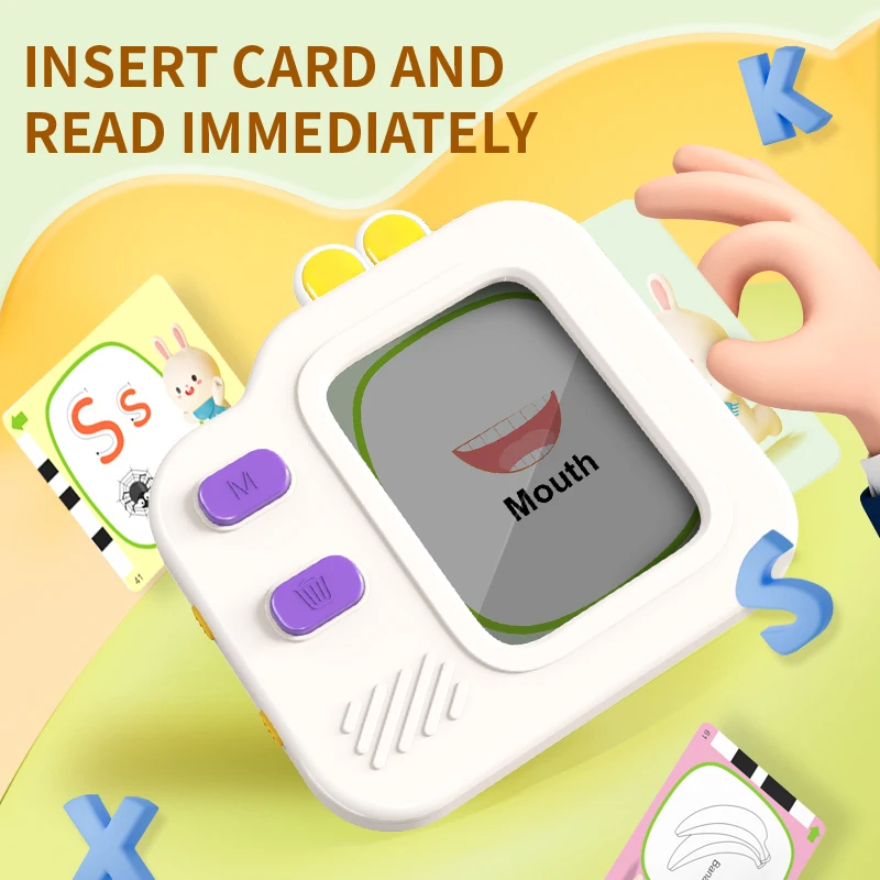 Zhorya Learning Machines Device Flash Cards Educational Toys Montessori Talking Cognitive Cards for Kids
