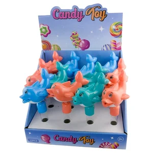 Hot Selling Plastic Cute Cartoon Shake Dolphin Toy Candy Sweet