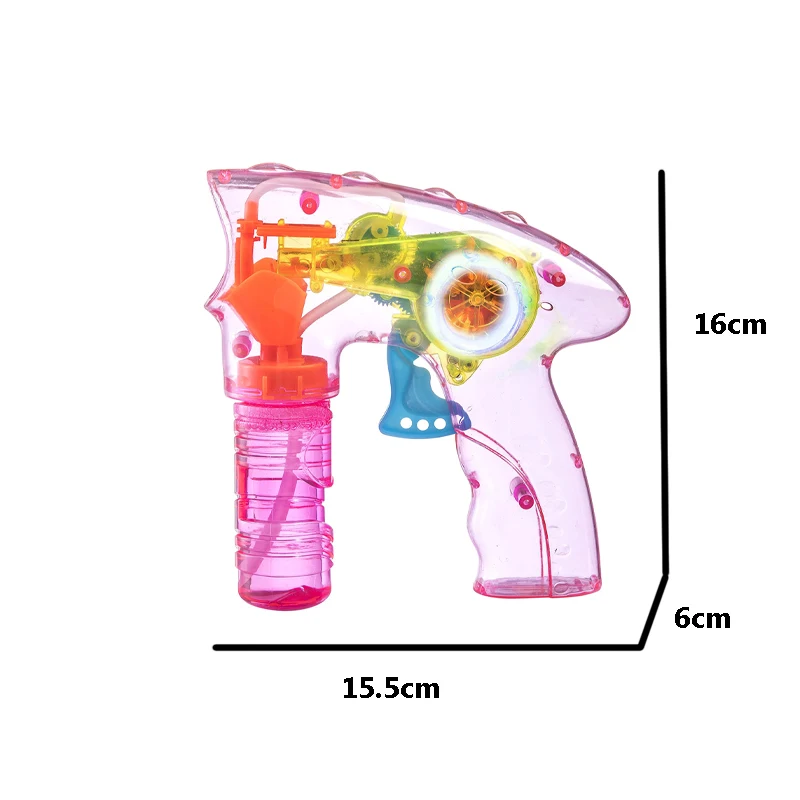 Light up Transparent Bubble Blower Gun LED Bubble Gun for Kids