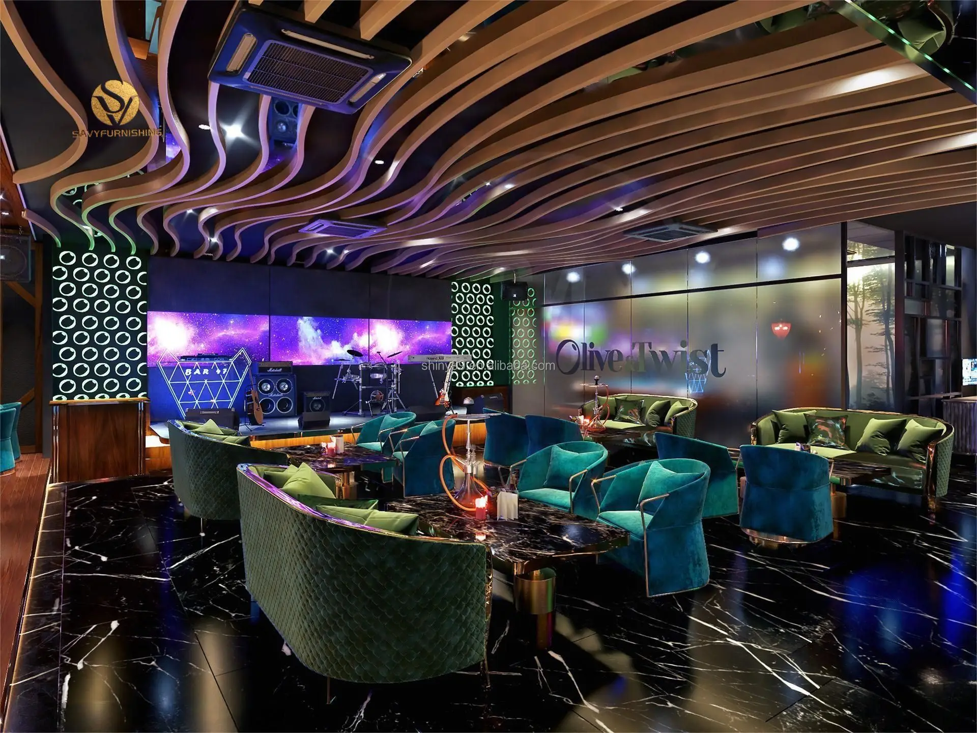 Luxury Sky Lounge Bar Furniture - Customized Interior Design - Luxury Sky Lounge