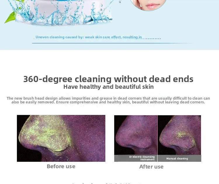 Electric Multi-Functional Facial Cleansing Brush for Household Use - Pore Cleaner and Blackhead Remover