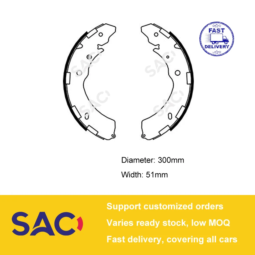 SAC S1016 K6741 K4473 8-97662-756-0 8-97947-802-0 Rear Brake Shoe