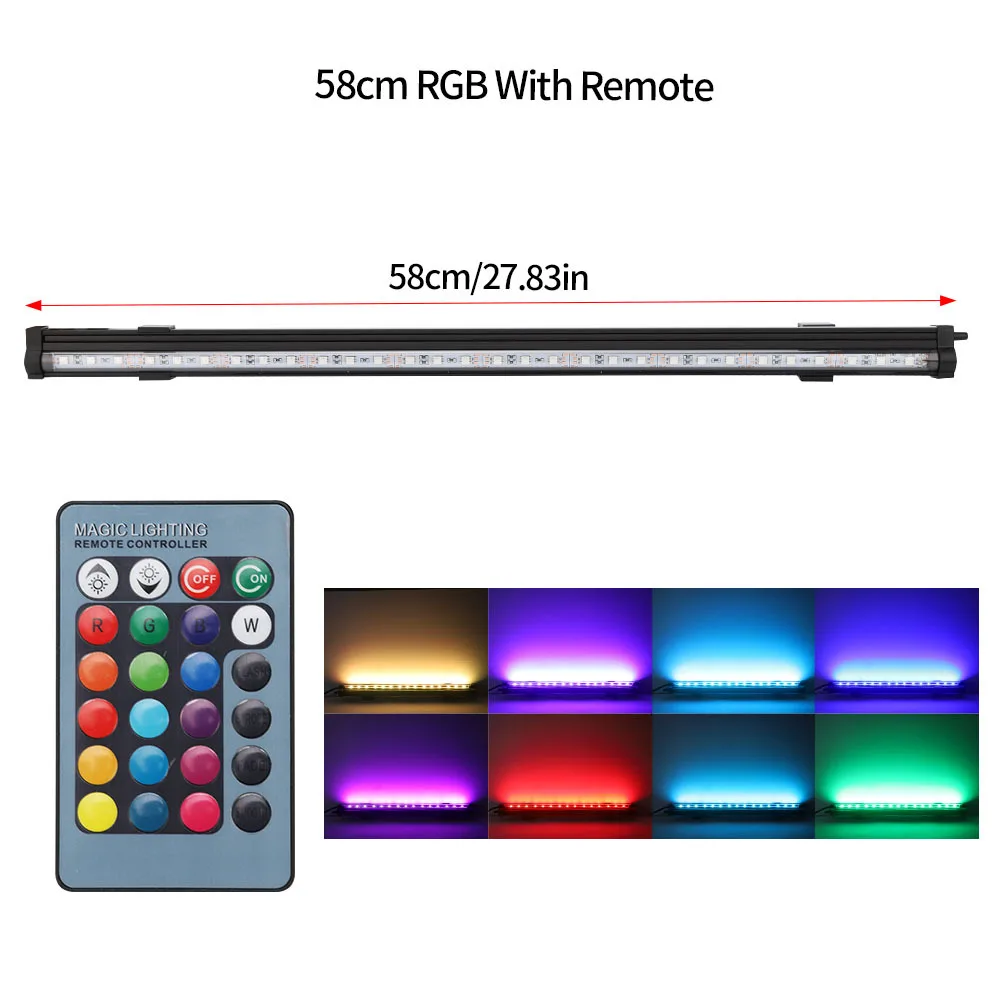 Remote Control Waterproof RGB LED Aquarium Lights Fish Tank Light ...