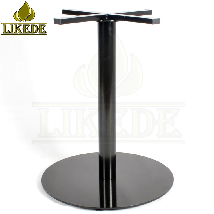 New black iron frame metal dining table bases round steel table legs