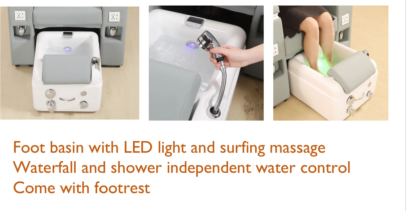 Luxury Salon Furniture Leather Foot Massage Chair With Bowl Shaped Foot