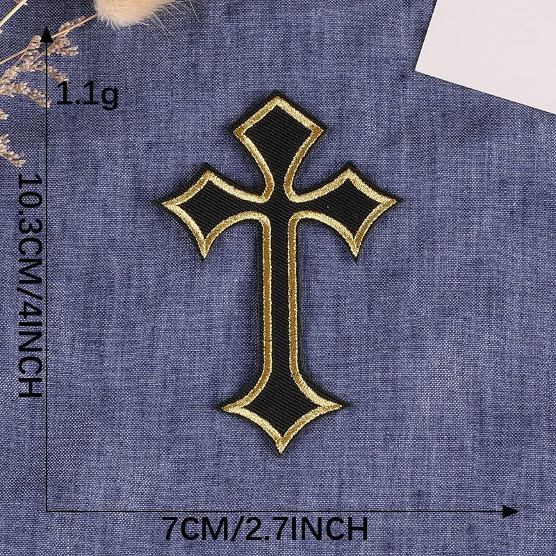 cross design embroidery patches for hats