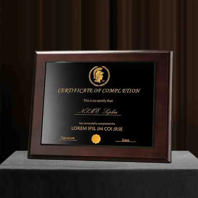 Factory Wholesale Cheap Price Crystal Glass Wood Plaque Award With Custom Design supplier