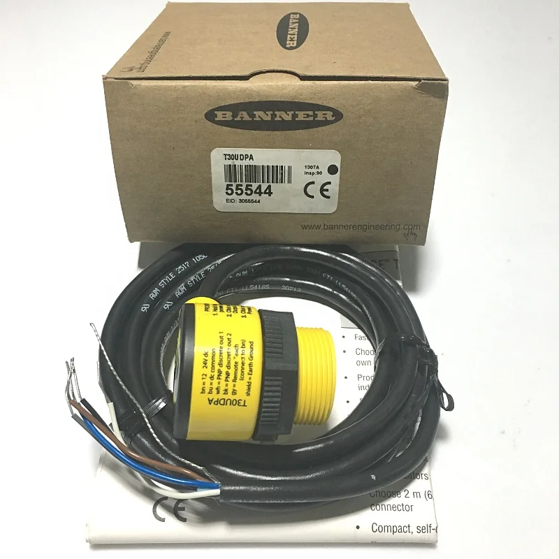Good price photoelectric effect system Range 60m T30SN6R T306E laser transmitter and receiver for Banner Sensors