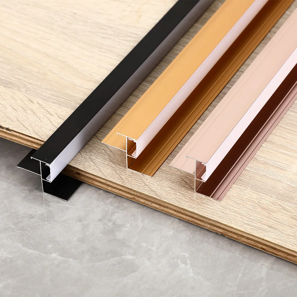 Aluminum Alloy Embedded with LED Light Metal Decorative Strip Closing Strip for Bamboo Wood Board
