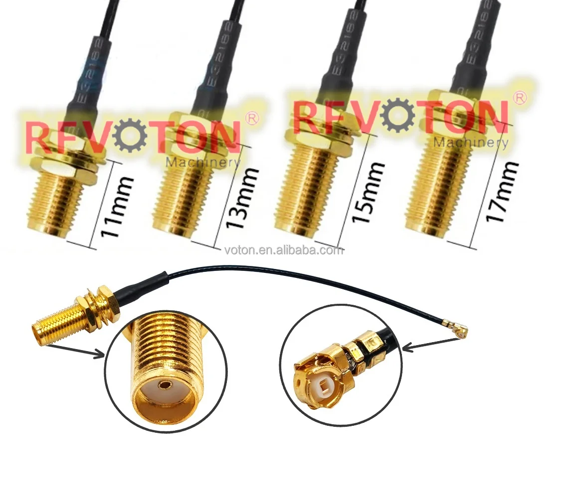 GSM GPS ماډول کو اکسیال کیبل غیرمعموله اوږدوالی کنکټور RF پیګ ټیل SMA ته U.FL MHF1/3/4/5 کو اکسیال RF ۱.۱۳ میلميتر ۱.۳۷ میلميتر ۰.۸۱ میلميتر مایکرو کیبلونه