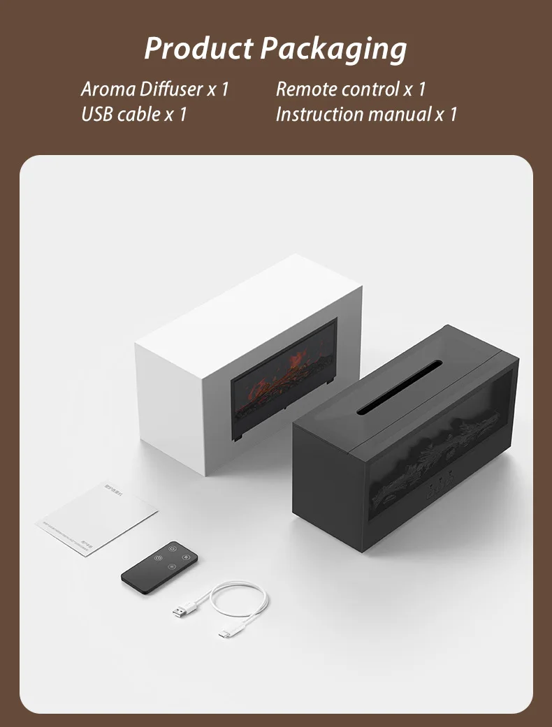 3D simulated fireplace aroma diffuser