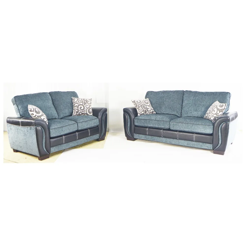 Современный набор из шенили и кожаных диванов для гостиной