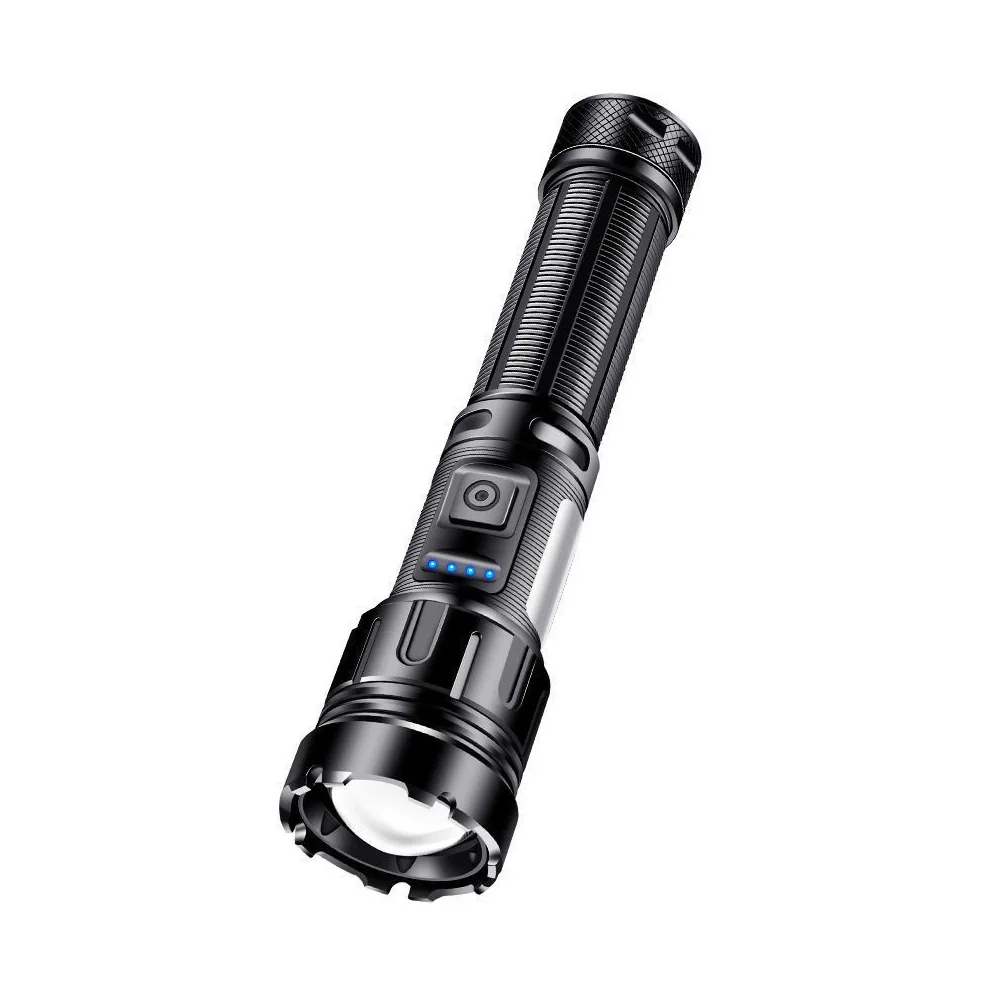 USB Rechargeable Flashlight 5000 High Lumens P50 30W LED COB Work Light Zoomable 7 Modes Emergency Outage Tactical Flash Light