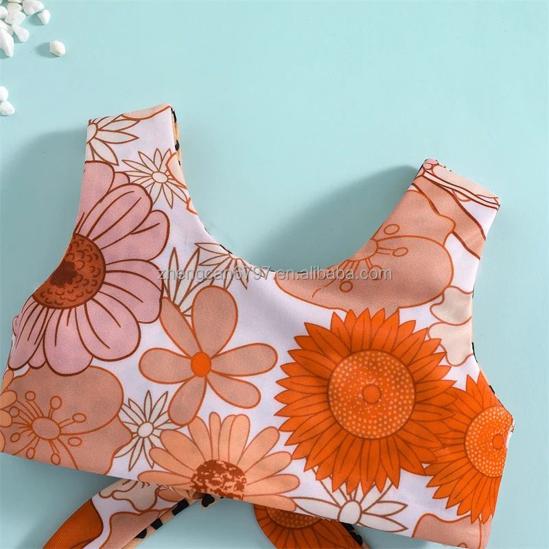 Custom Toddler Bathing Suit Baby Kids One Piece Swimsuit Daisy Leopard