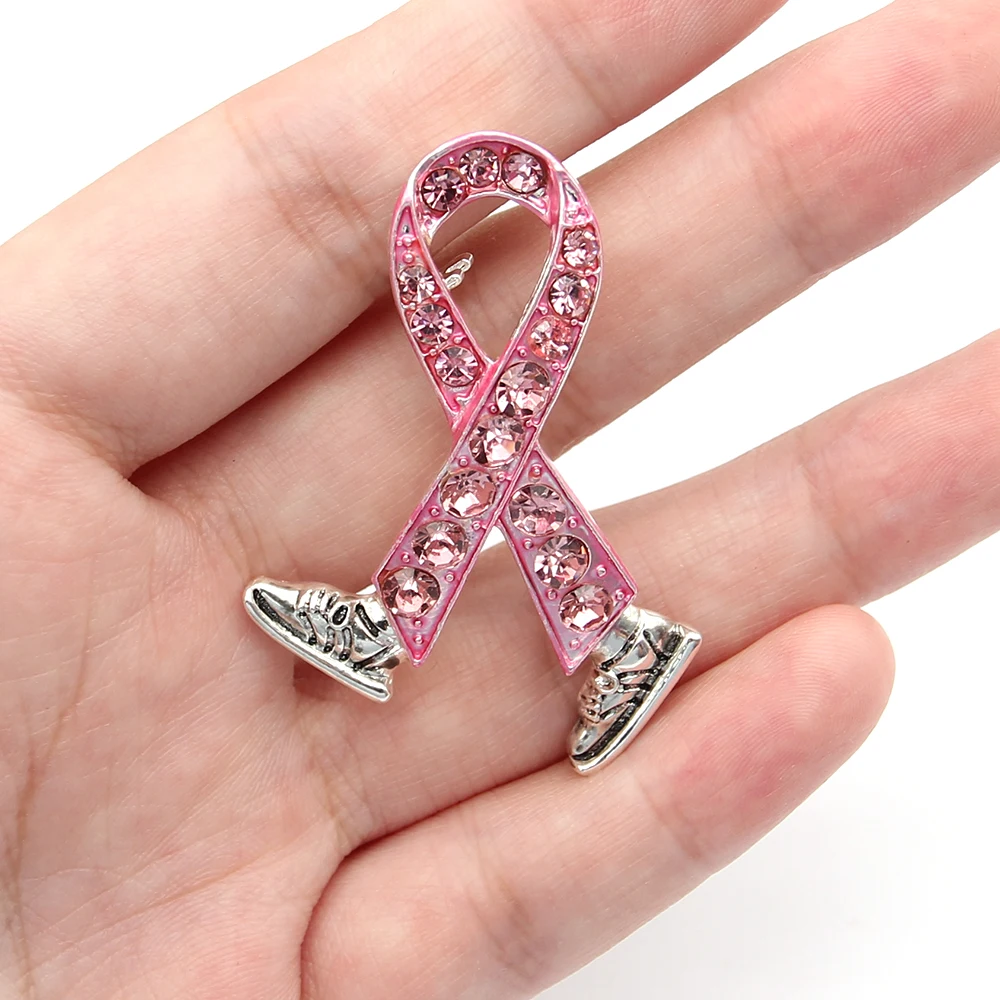 6-Piece Pink Ribbon Breast Cancer Awareness Pin Set - Enamel Badges For Support & Awareness