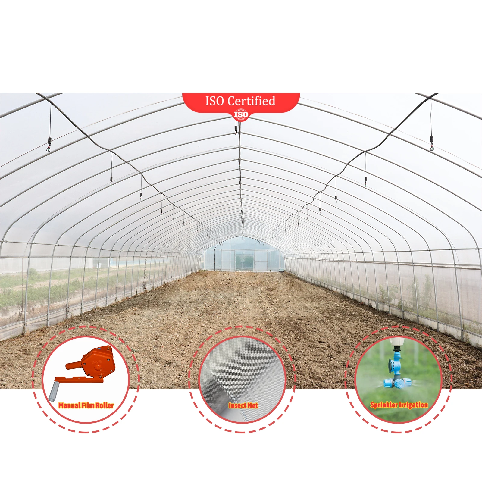 Plastic Film Conservatory Single Span Tunnel Plant Growing House Hydroponic Dome Greenhouse