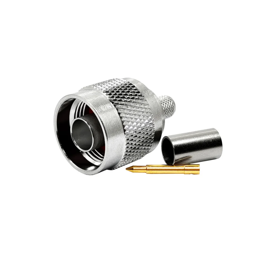 50 Ohm N Type Male Plug Crimp Connectors for LMR240 H-155 RG59 LMR 240 H155 Cable RF Coax Coaxial Connectors in Stock