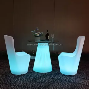 Modern Waterproof PE Furniture Colorful Changing Lighting Led Chair