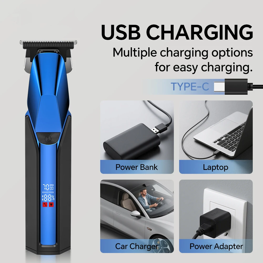 New Professional Rechargeable LED Digital Display Man Clipper for Home Use Plastic Electric Hair Trimmer Clipper supplier