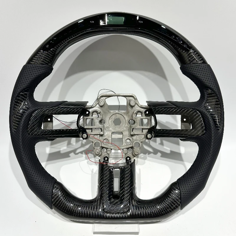 Carbon Fiber Steering Wheel for Ford Mustang 2015-2023 – LED Display