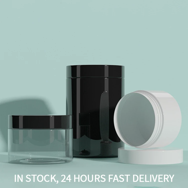 Cosmetic Packaging Cream Jars Various Sizes 30ml 50ml 100ml 120ml 200ml 250ml 500ml Clear Amber Black Skin Care False Eyelashes