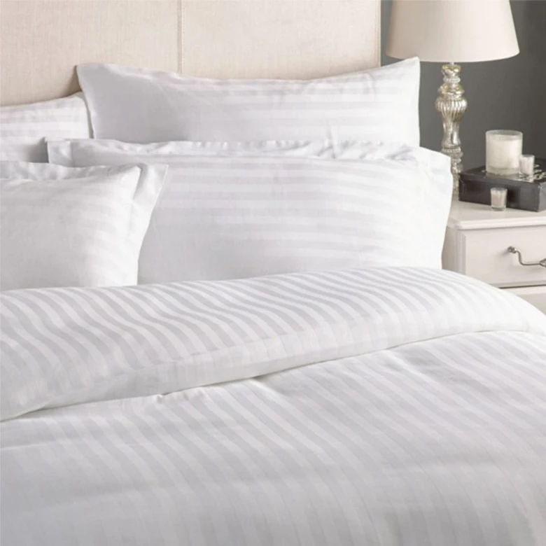 Wholesale Hotel Linen 250tc White Duvet Cover Fitted Bed Sheet Set 3cm ...