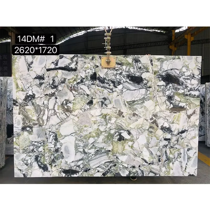 product modern design natural emerald green marble slabs tiles cold jade ice green marble countertop for coffee table hotel-3