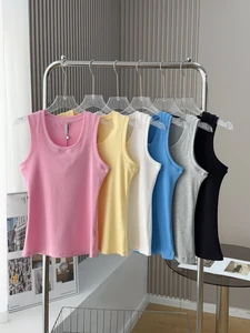 GX7114 Fashion Summer Clothing Boutique O-neck Tank Top Ladies Sleeveless Women's Tops Vest