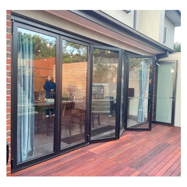 Stacking Sliding Glass Doors Folding Partition Wall Frameless Sliding Folding Glass Door Double Pane Sliding Glass Door AS2047