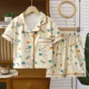 Nns-lapel pajamas yellow hands