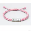 Pink bracelet with silver buckle