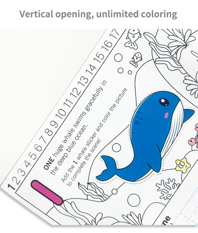product keybaby custom 2025 new preschool ocean animal alphabet number tracing book coloring writing book activity sticker pad for kids-5