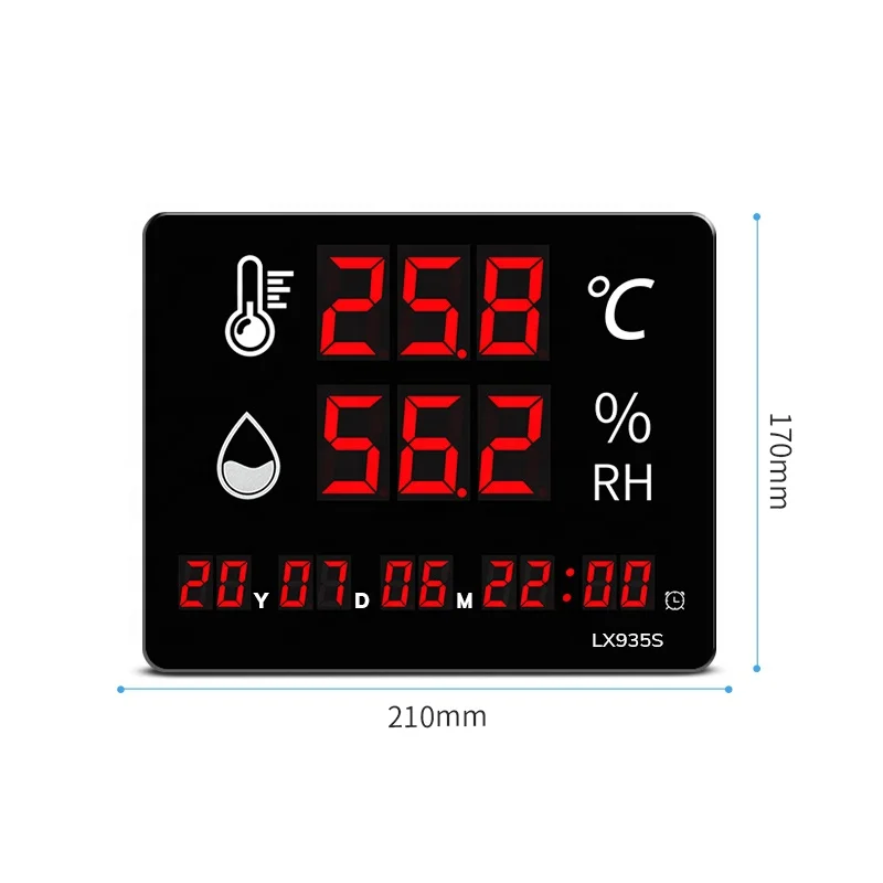 LED Thermometer Digital thermometer Hygrometer Industrial with Temperature  sensor LX905