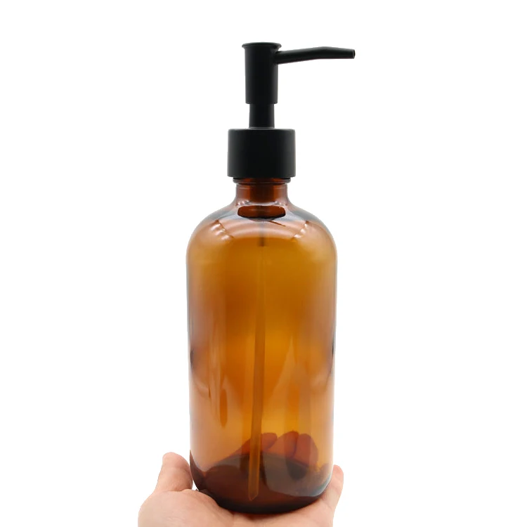 16 oz. Clear Glass Bottle with Pump