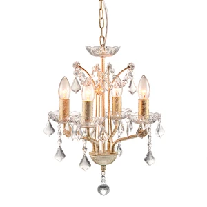 European Lamparas Acrylic Chain Ceiling Lamp Fixture for Bedroom Dining Room Modern White Crystal Chandelier Pendant Light