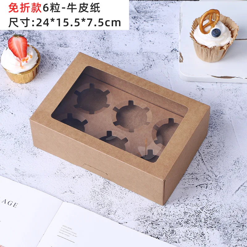 Cupcake Packaging Box Best Seller Top Window Paper Food Cajas Para Cupcakes Cup Cake Box Wedding