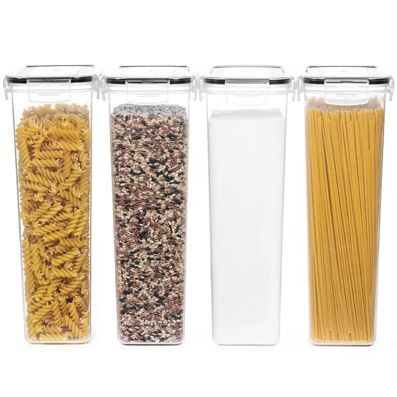 Wholesale Transparent Plastic Pp Material Storage Four Piece Set for Household Kitchen Resistant to Drop and Pressure