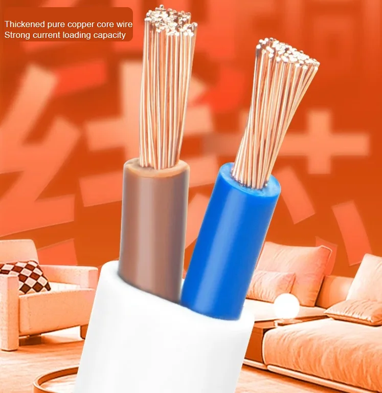 Rvvb hai l&otilde;i linh hoạt Flat Cable PVC vỏ bọc