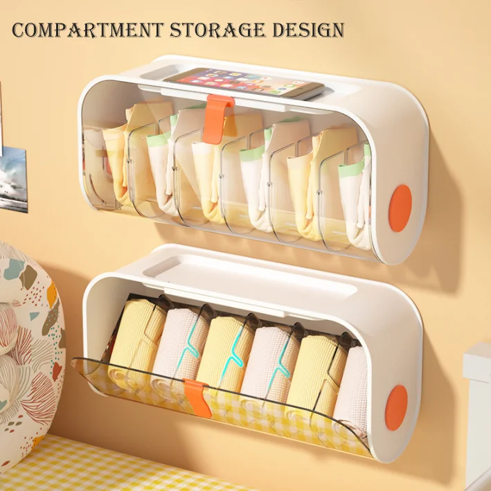 Wall Hanging Transparent Underwear Panties Storage Box Socks