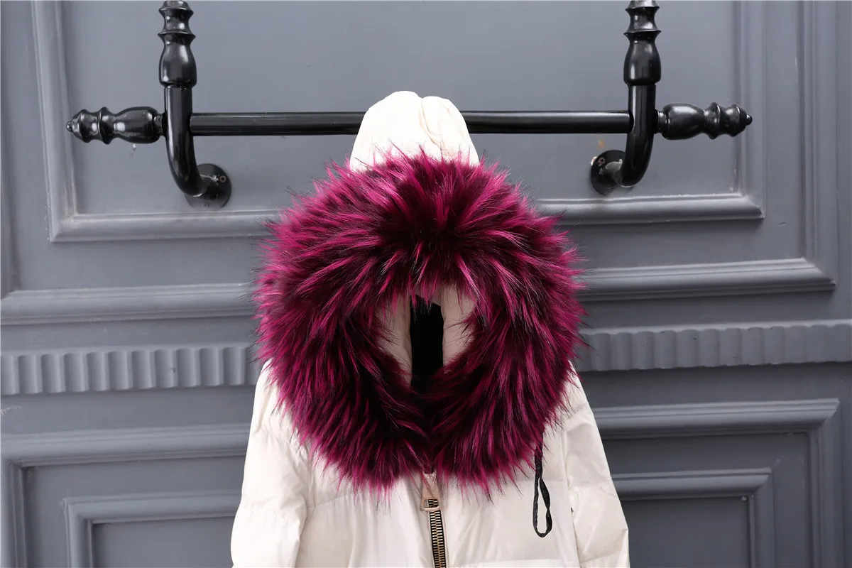 100% Vera Pelliccia Collare Di Lusso Caldo Procione Naturale Sciarpa - Foto 8