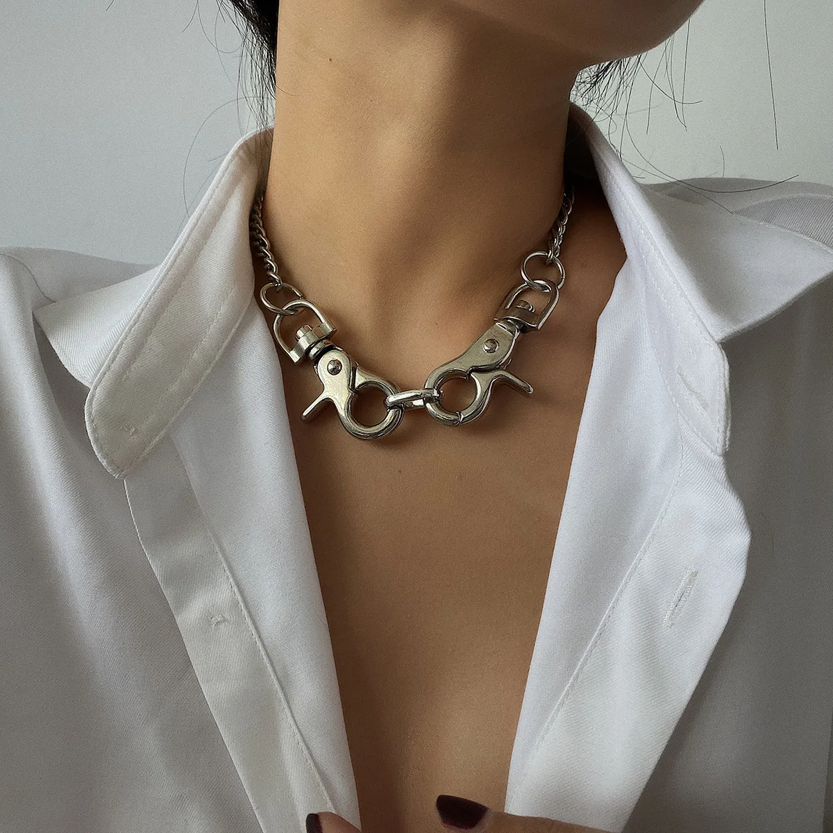 big silver choker