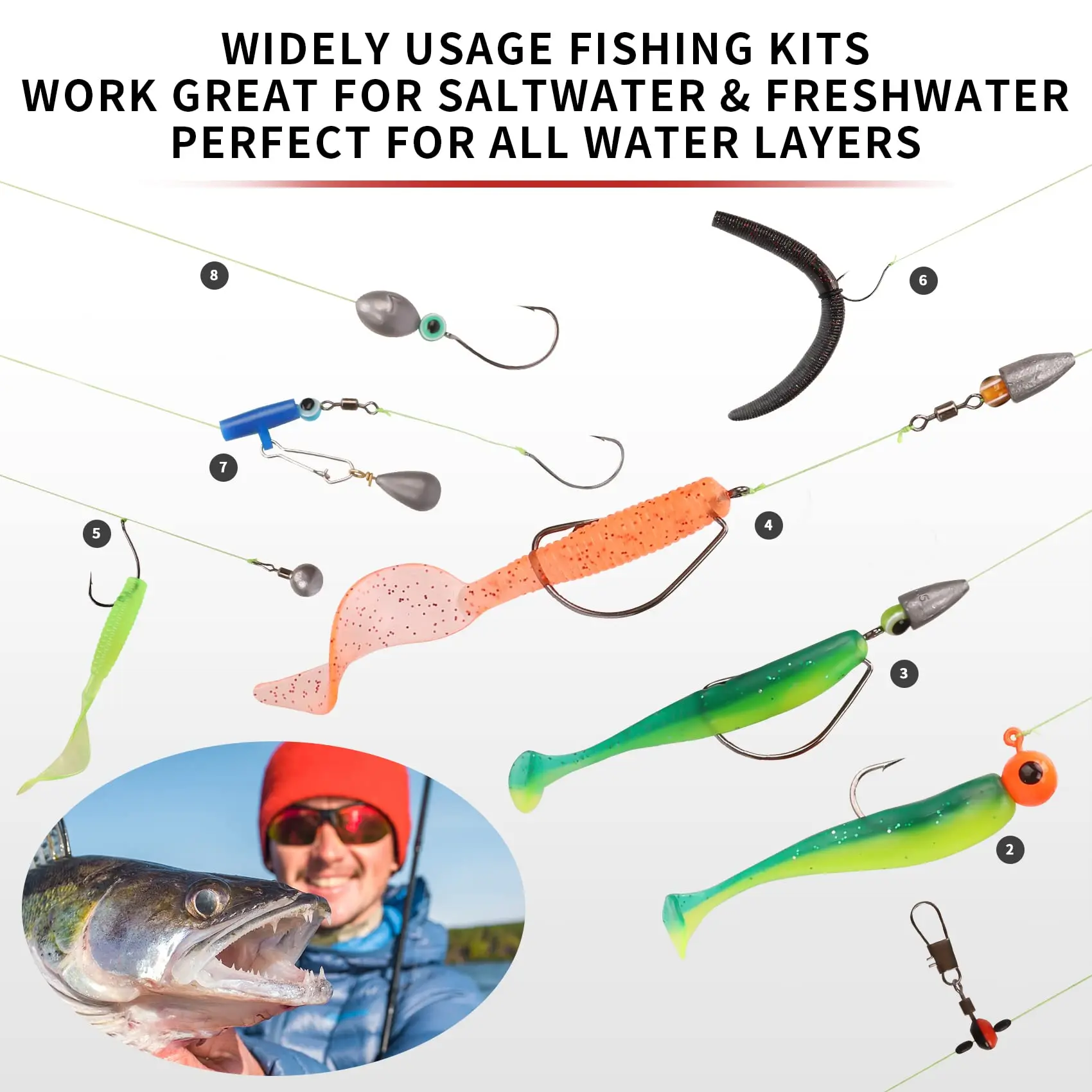 Factory Supply Customizable Fishing Kit Complete Soft Lures Spoon ...