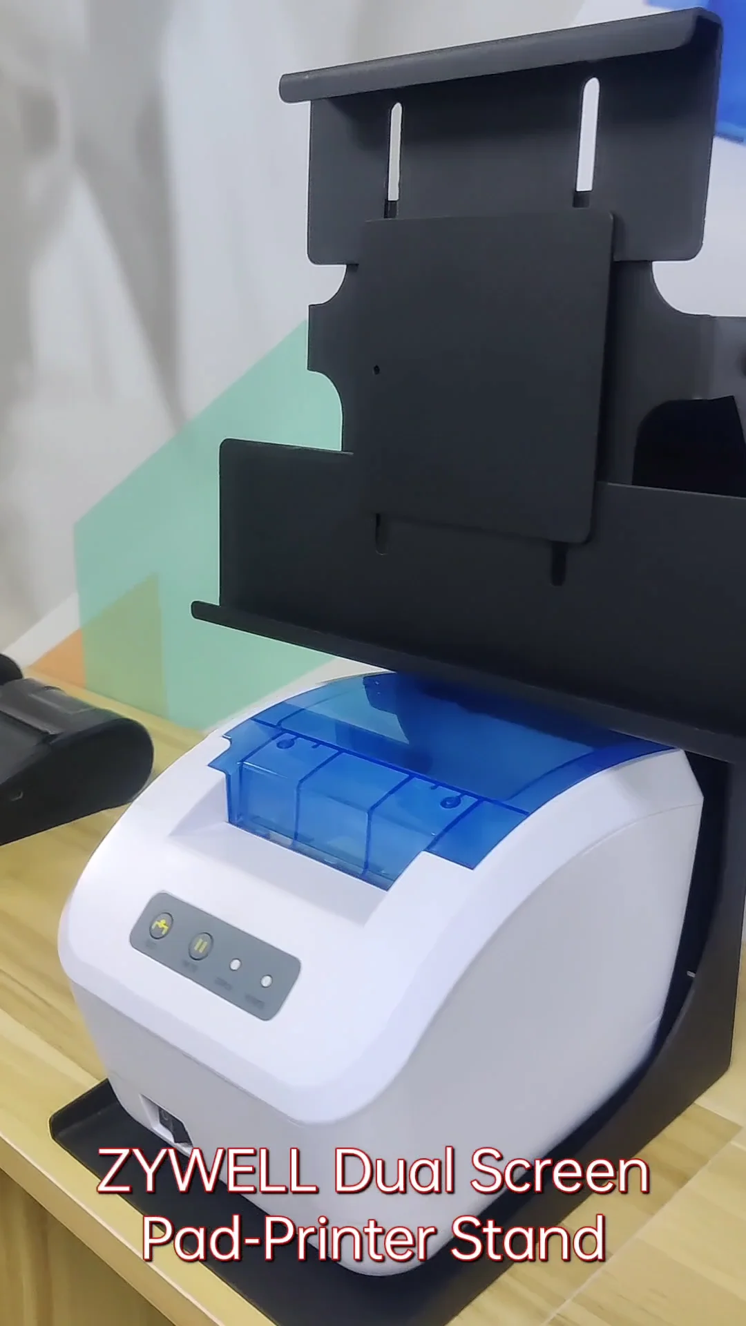 Dual Screen Desk Printer Stand Table Adjustable Pad Stand 80mm Thermal Ticket Printer Stand