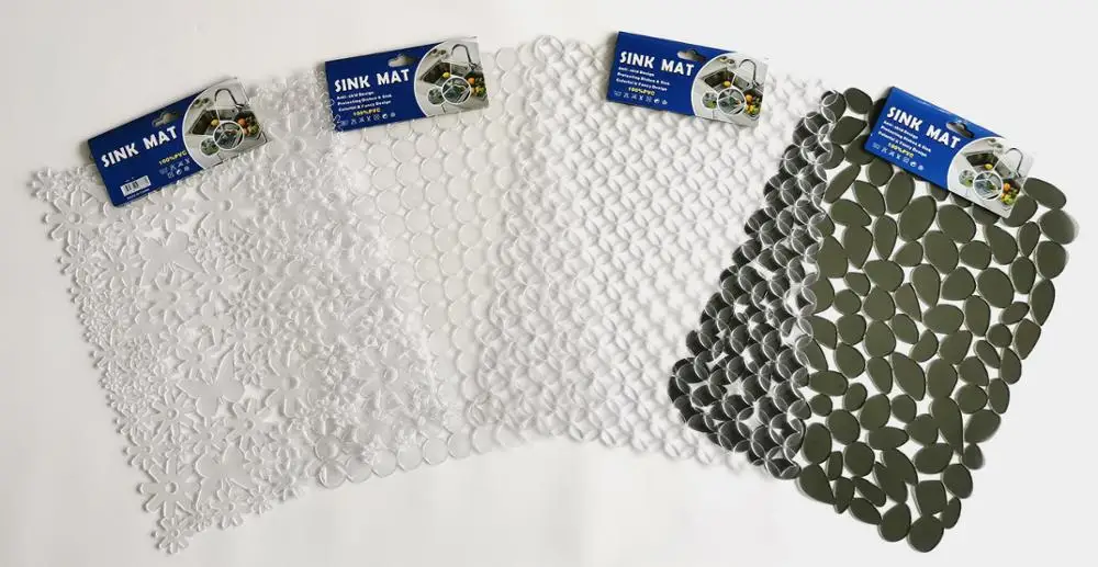 Eco-Friendly Round PVC Sink Mat for Kitchen RD29cm Plastic Pad With Novelty Design Under-Sink Drain Table Decoration