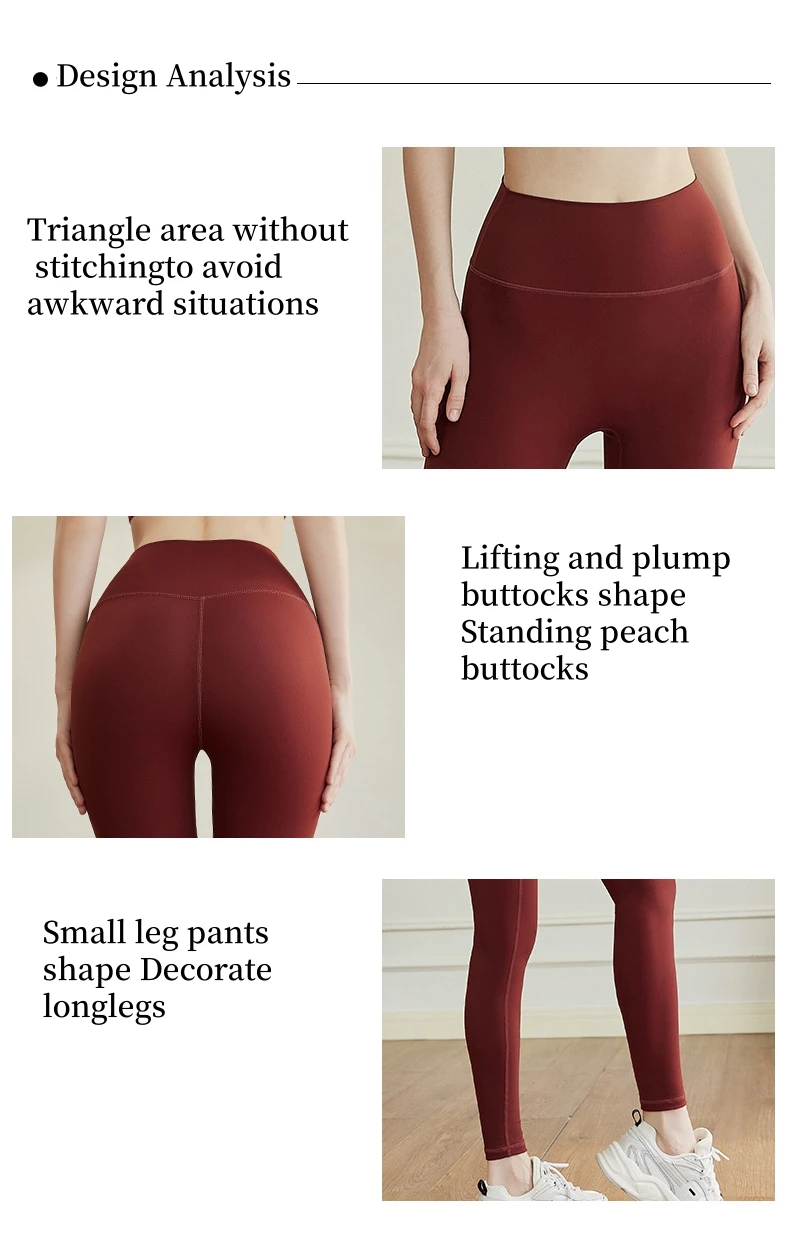 Nude Yoga Pants Women's Cross-border Elastic High Waist Peach Hip-Lifting Fitness Yoga Pants Abdomen Sports Running Nine-Point supplier