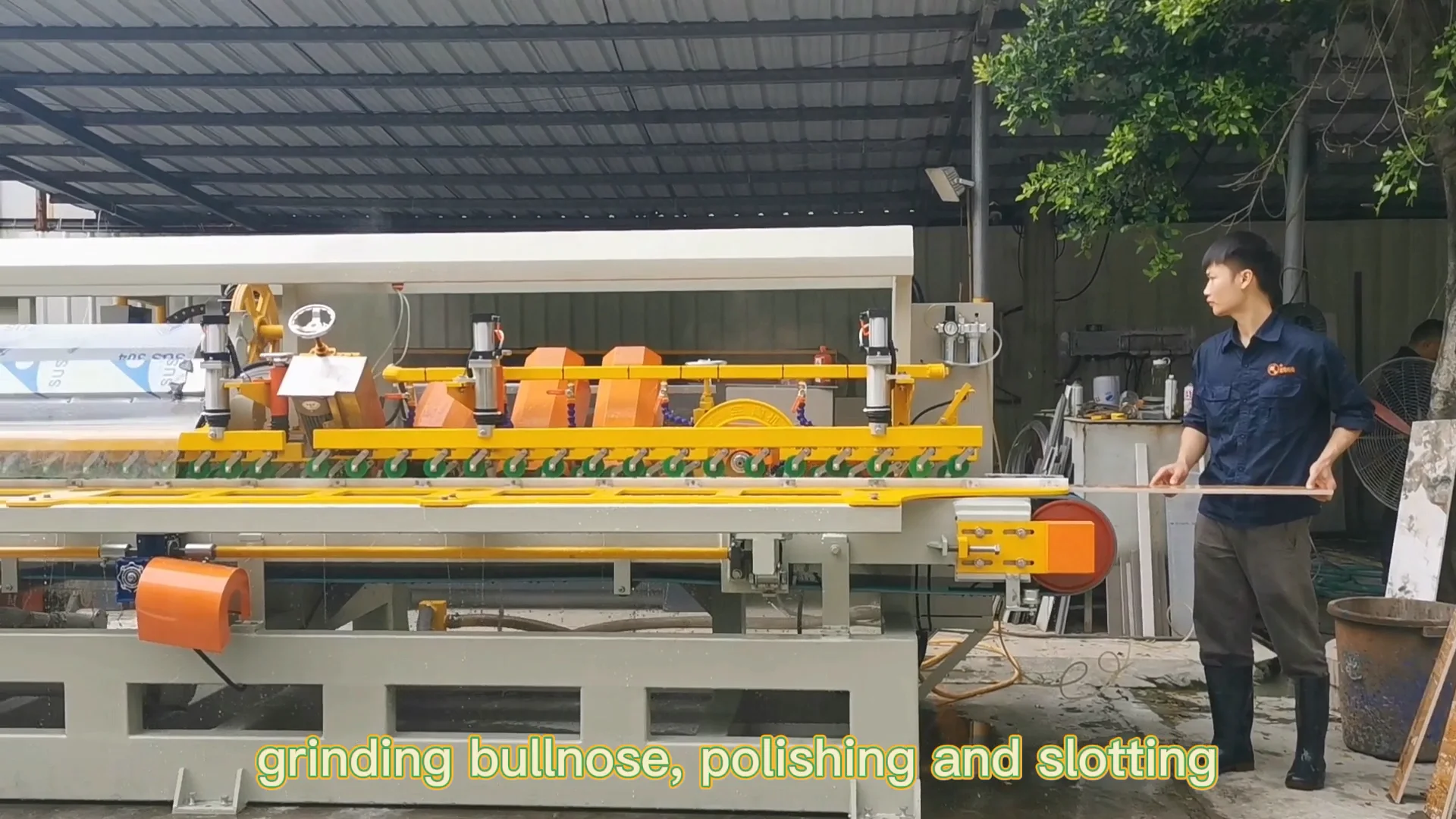 14 Head Automatic Arc Edge Polishing Machine Granite Quartz Polisher