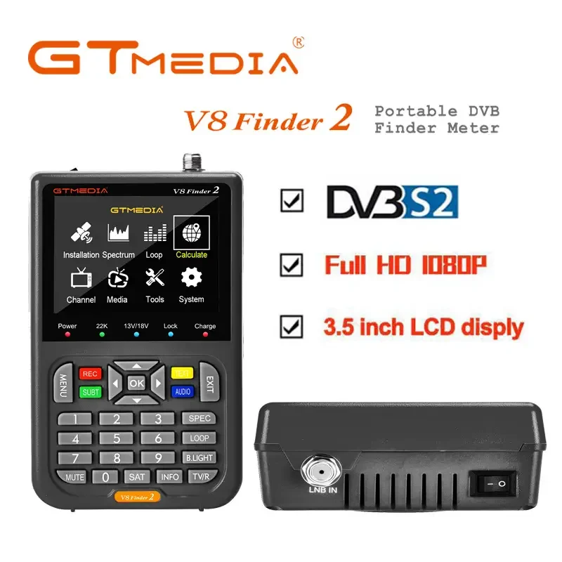 High Definition Digital Satellite Digital FTA DVB-S/S2/S2X Signal Measuring Meter Satellite LCD Screen for Adjusting Sat TV Dish